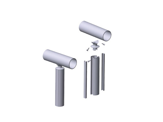 SM07011 - Perfil tapa columna redonda aluminio inox