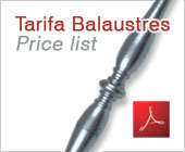 Tarifa Balaustres Aluminio